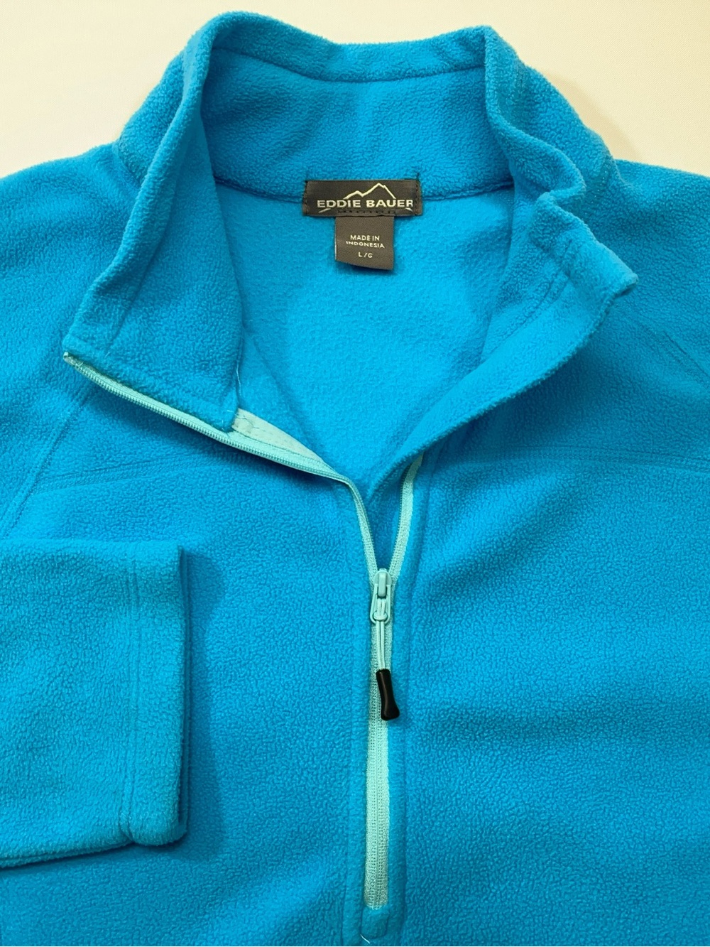 Eddie Bauer Fleece 1/4 Zip Pullover Mens Size Large Blue Lightweight